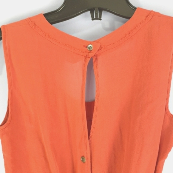 🌈SILK BANANA REPUBLIC PLEATED PEPLUM TANK BLOUSE XS - Picture 4 of 5